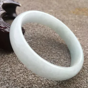 57/58/59mm Certified Natural Lavender Jadeite Emerald A*Jade HandCarved Lucky Bracelet Bangle GX461