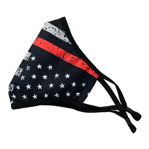 Adjustable Double Layered Ultra Soft Cotton Blend Face Masks - Washable & Reusable Patterned Mask for Men, Women - American Flag Black Mask