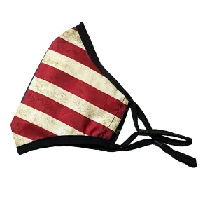 Adjustable Double Layered Ultra Soft Cotton Blend Face Masks - Washable & Reusable Patterned Mask for Men, Women - American Flag Mask