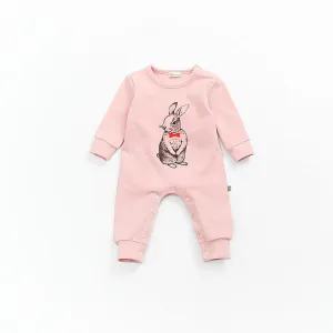 Adorable Long Sleeve Rabbit Printed Romper