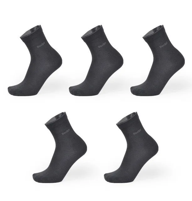 Bamboo Fiber Socks Breathable Anti-Bacterial Men's Long Sock -  5pairs / lot