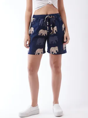 Blue Elephant Shorts For Teens