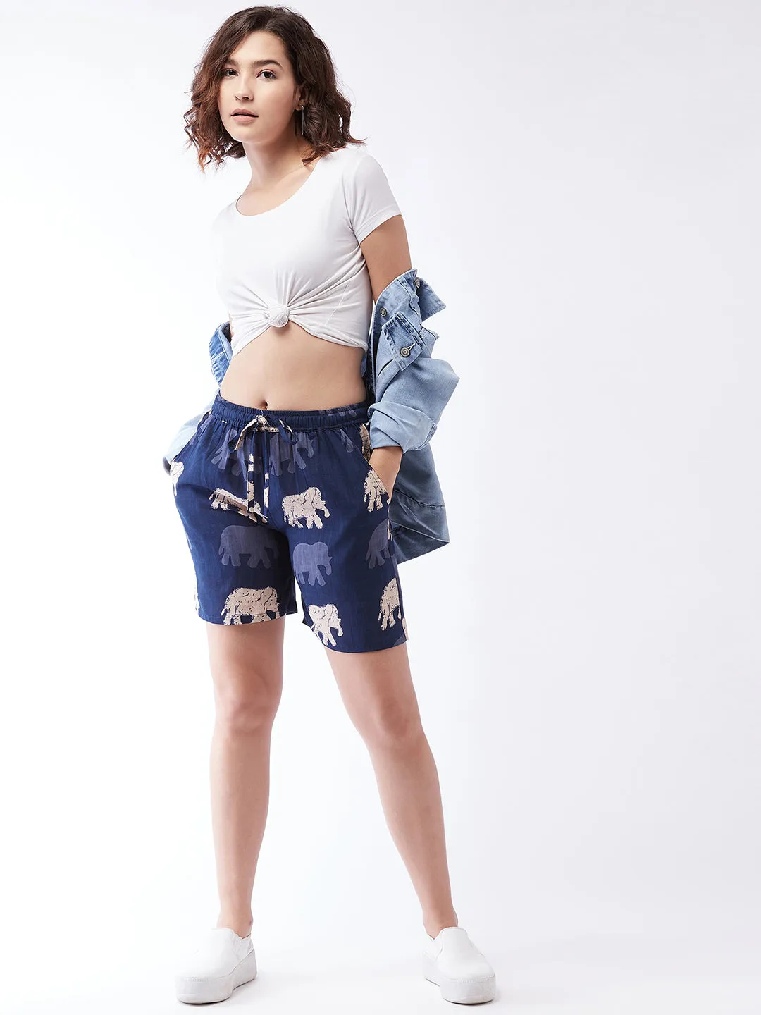 Blue Elephant Shorts For Teens