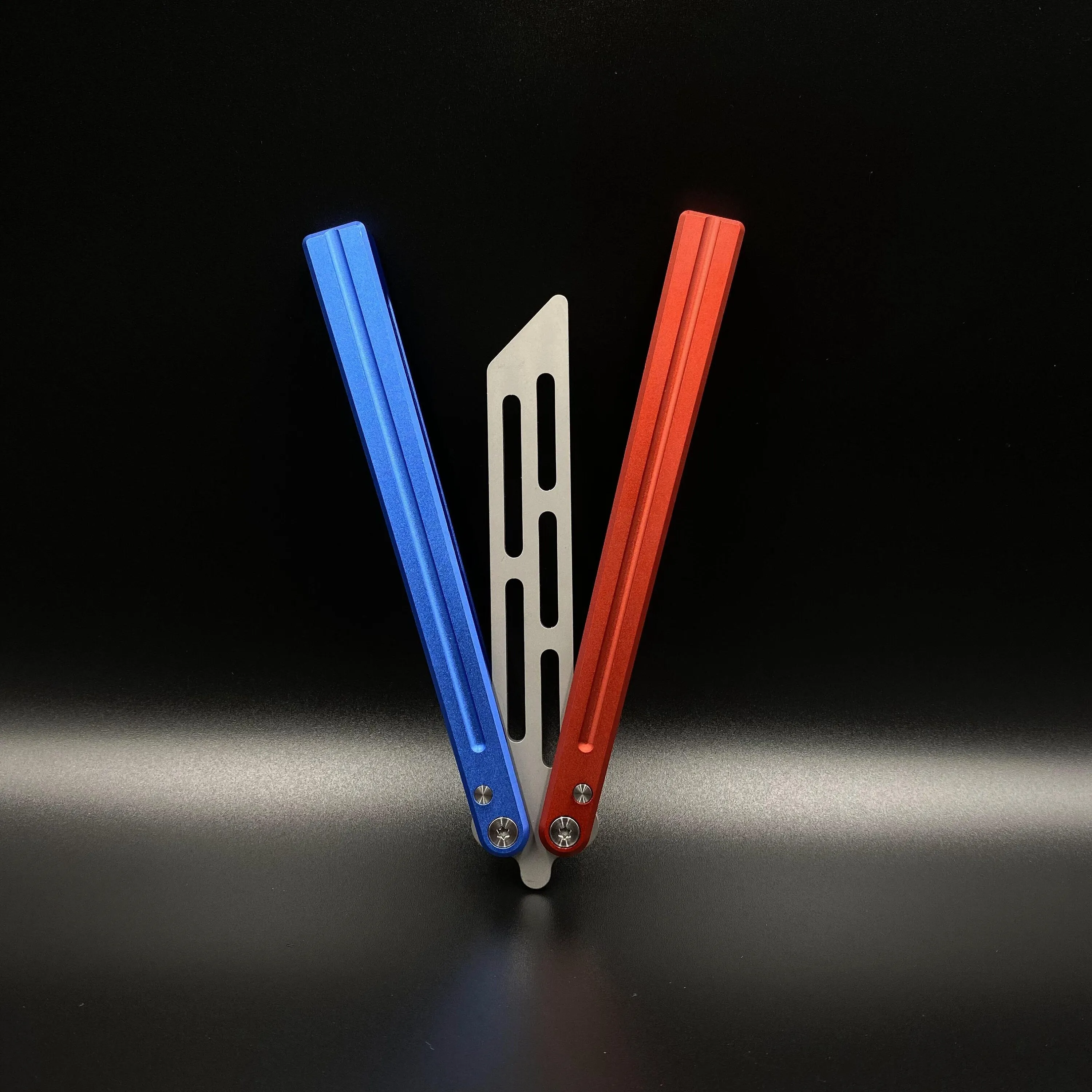 Blue Red Trainer Butterfly Knife