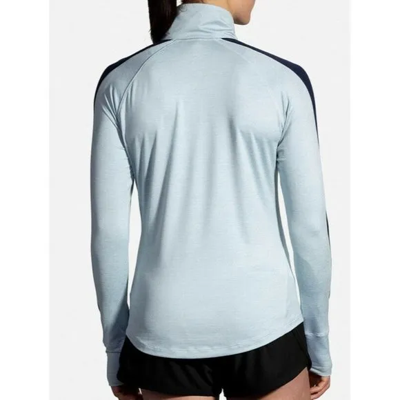 BROOKS NWT Heather Glacier/Navy Dash 1/2 Zip Running Jacket Women’s Medium