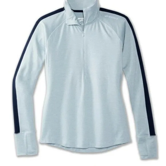 BROOKS NWT Heather Glacier/Navy Dash 1/2 Zip Running Jacket Women’s Medium