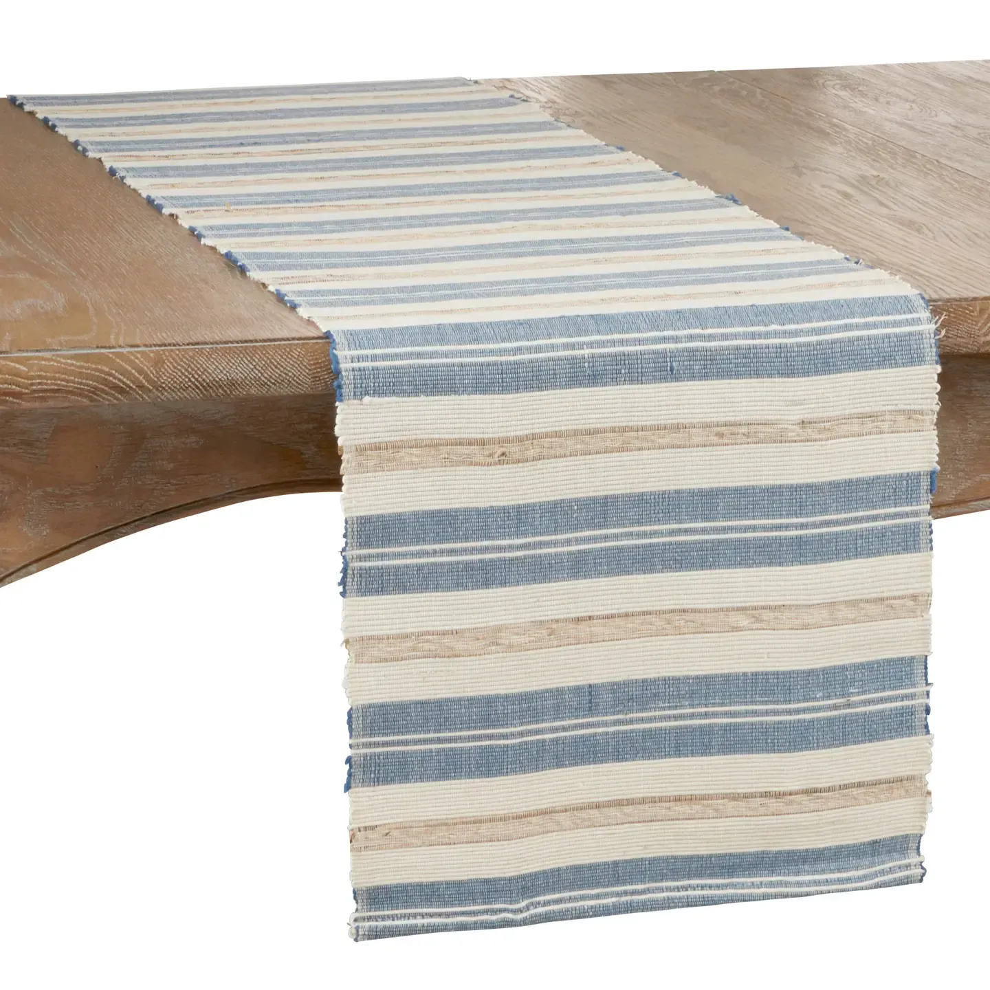 Casual striped blue dining table runner