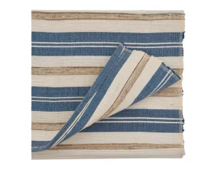 Casual striped blue dining table runner