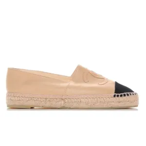 CHANEL Lambskin CC Espadrilles 'Beige Black'