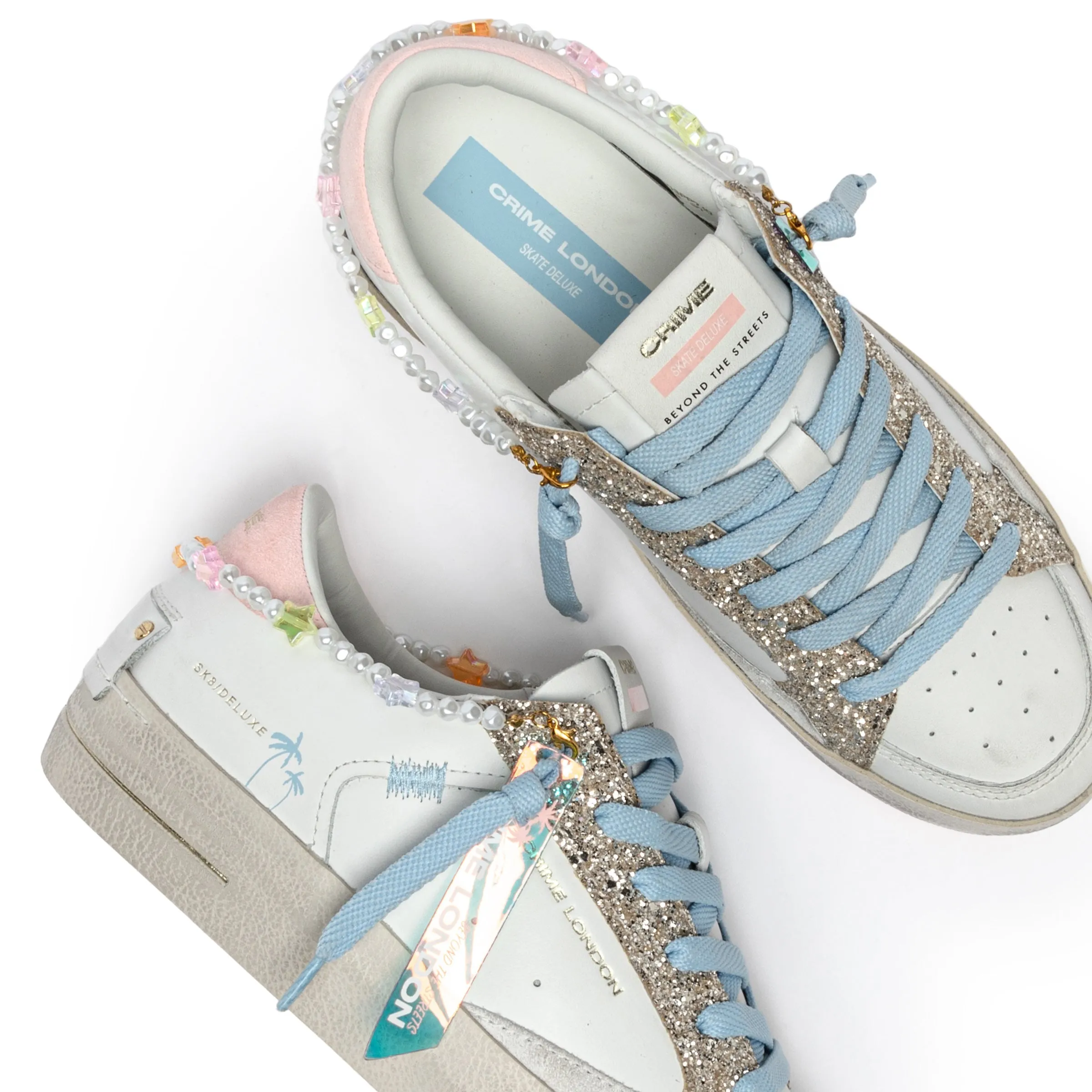 Crime London Baby Shine Sk8 Deluxe Platform Sole Trainers