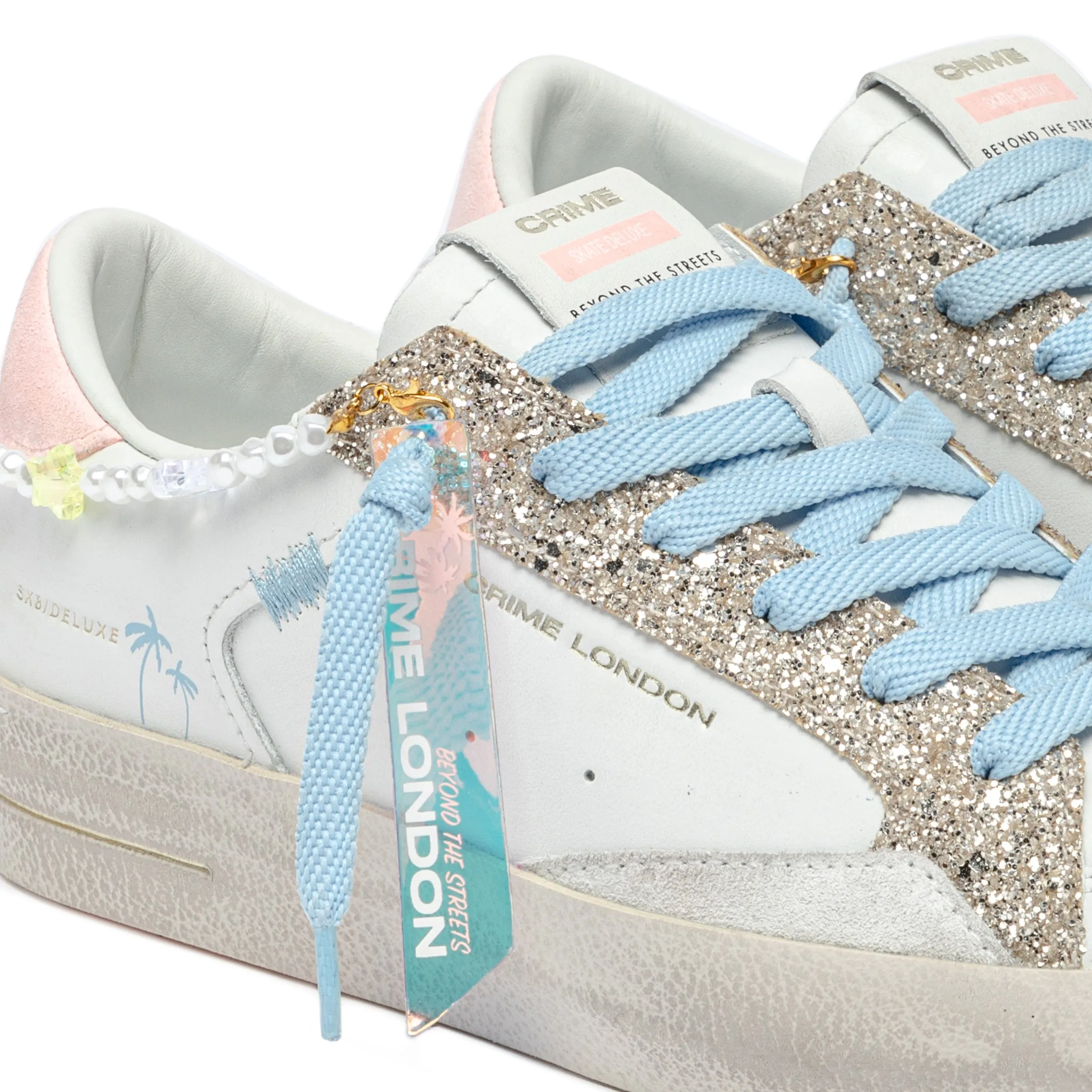 Crime London Baby Shine Sk8 Deluxe Platform Sole Trainers