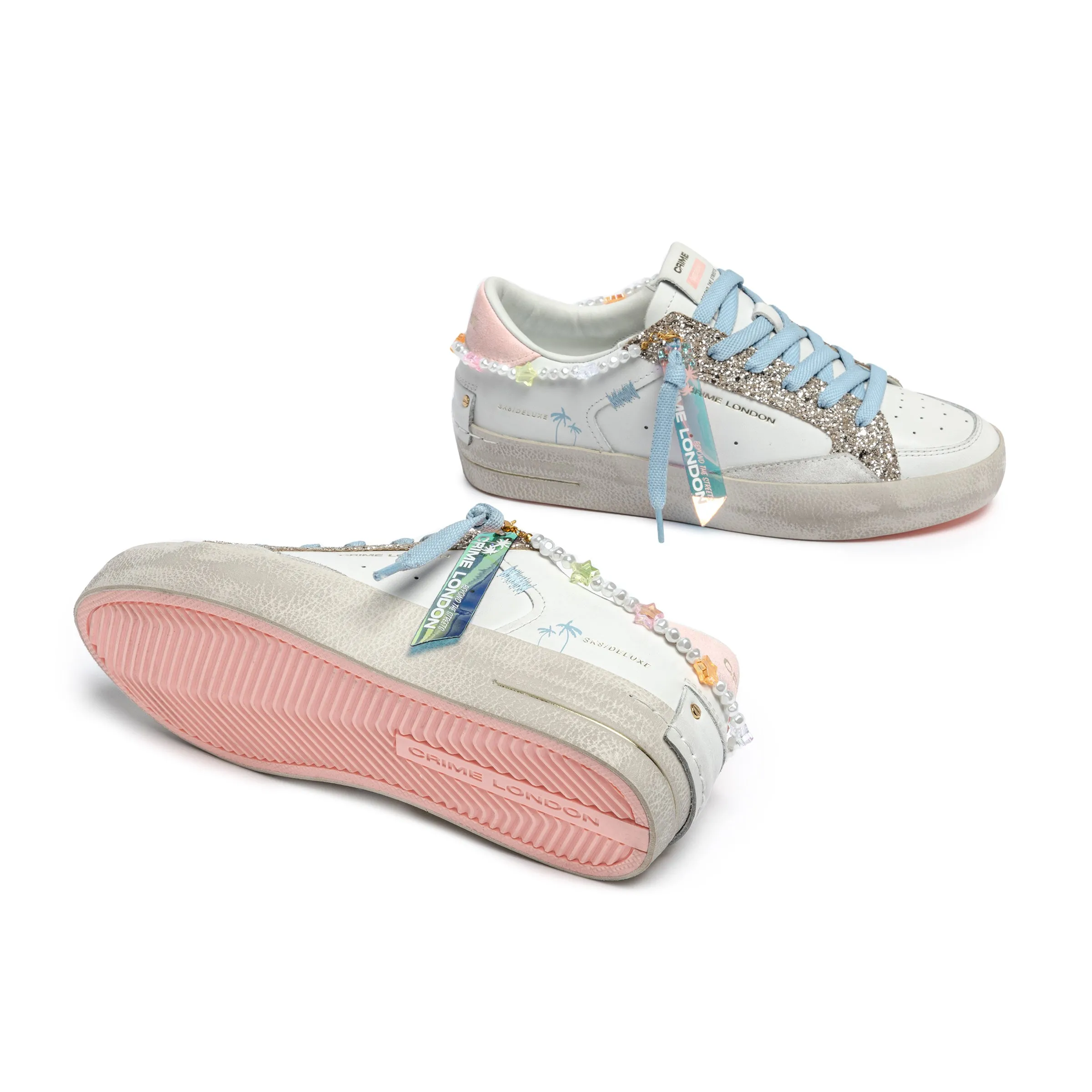 Crime London Baby Shine Sk8 Deluxe Platform Sole Trainers