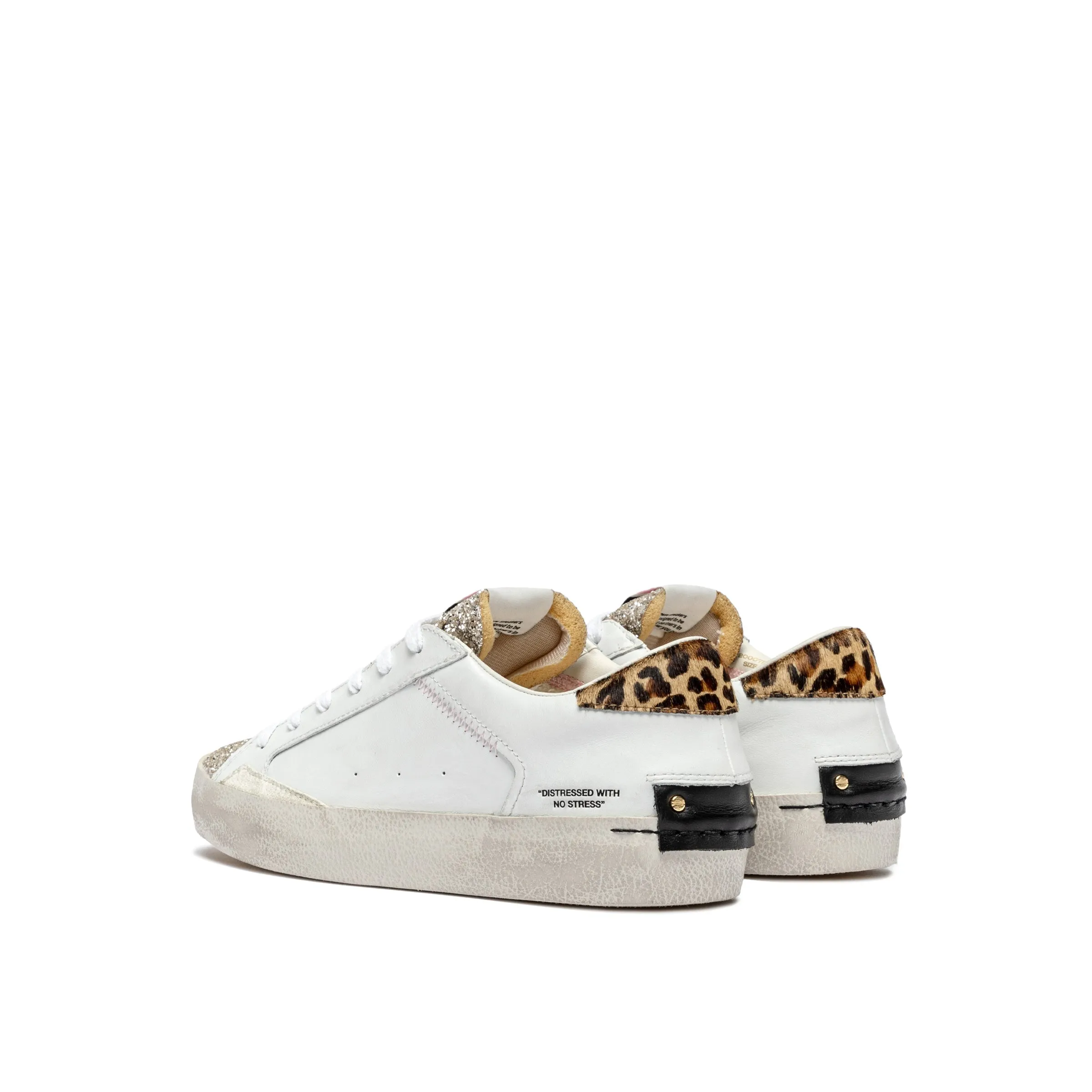 Crime London Glitter Glaze Distressed Platform Trainers