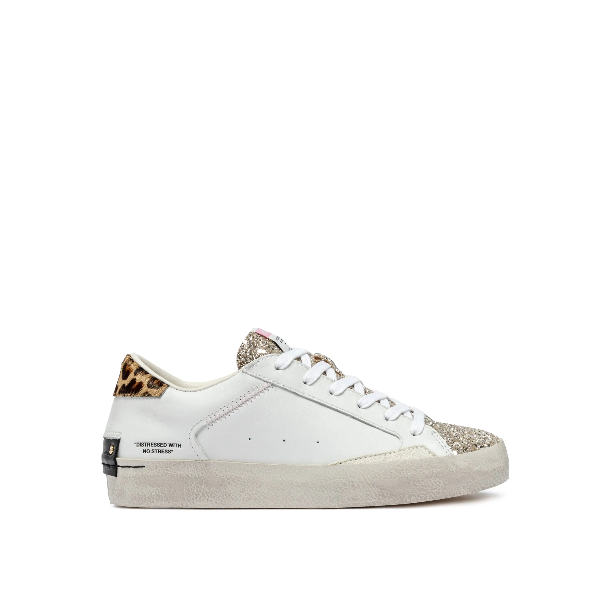 Crime London Glitter Glaze Distressed Platform Trainers