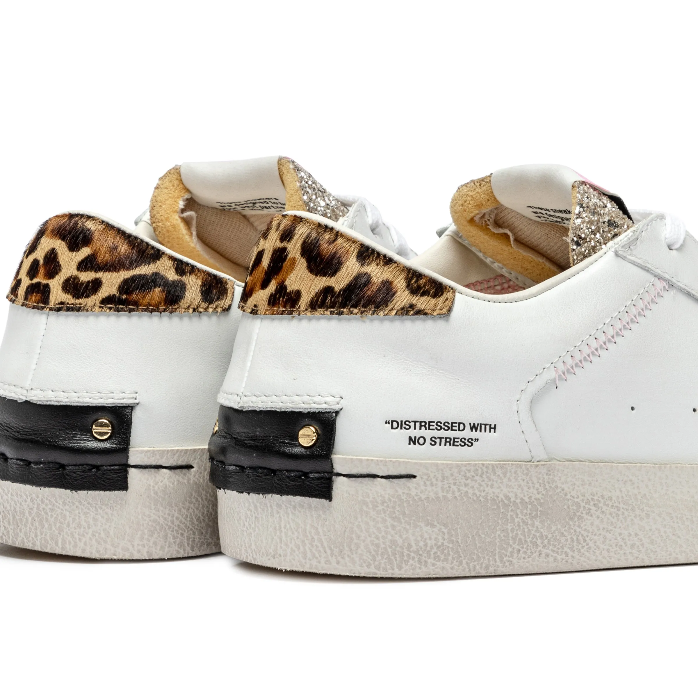 Crime London Glitter Glaze Distressed Platform Trainers