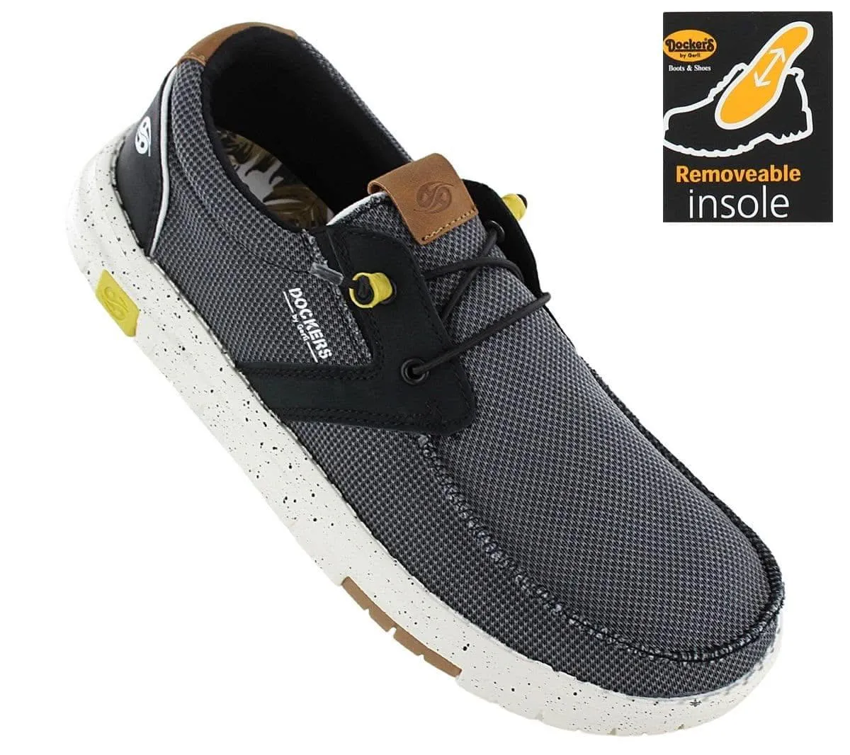 DOCKERS by Gerli 52AA002 - Herren Mokassin Espadrilles Schuhe Schwarz-Grau 700100
