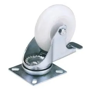Draper Swivel Plate Fixing Nylon Wheel With Brake, 75Mm Diameter, S.W.L. 70Kg Dr-65499