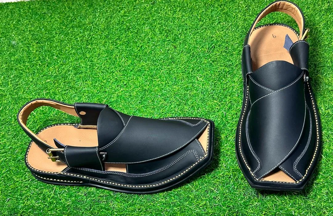 Elegant Leather Peshawari Sandals | Embrace Cultural Heritage Nk-024