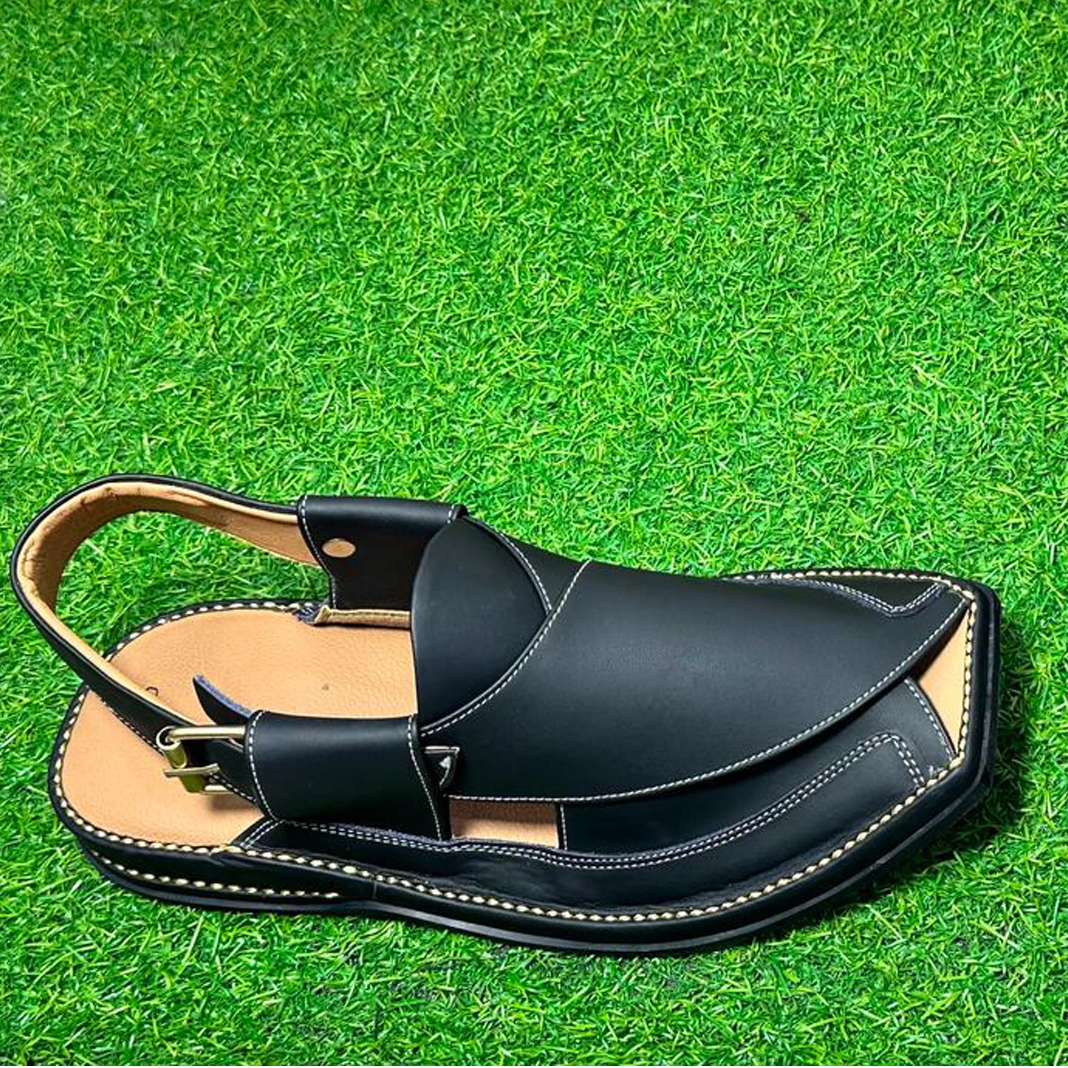 Elegant Leather Peshawari Sandals | Embrace Cultural Heritage Nk-024