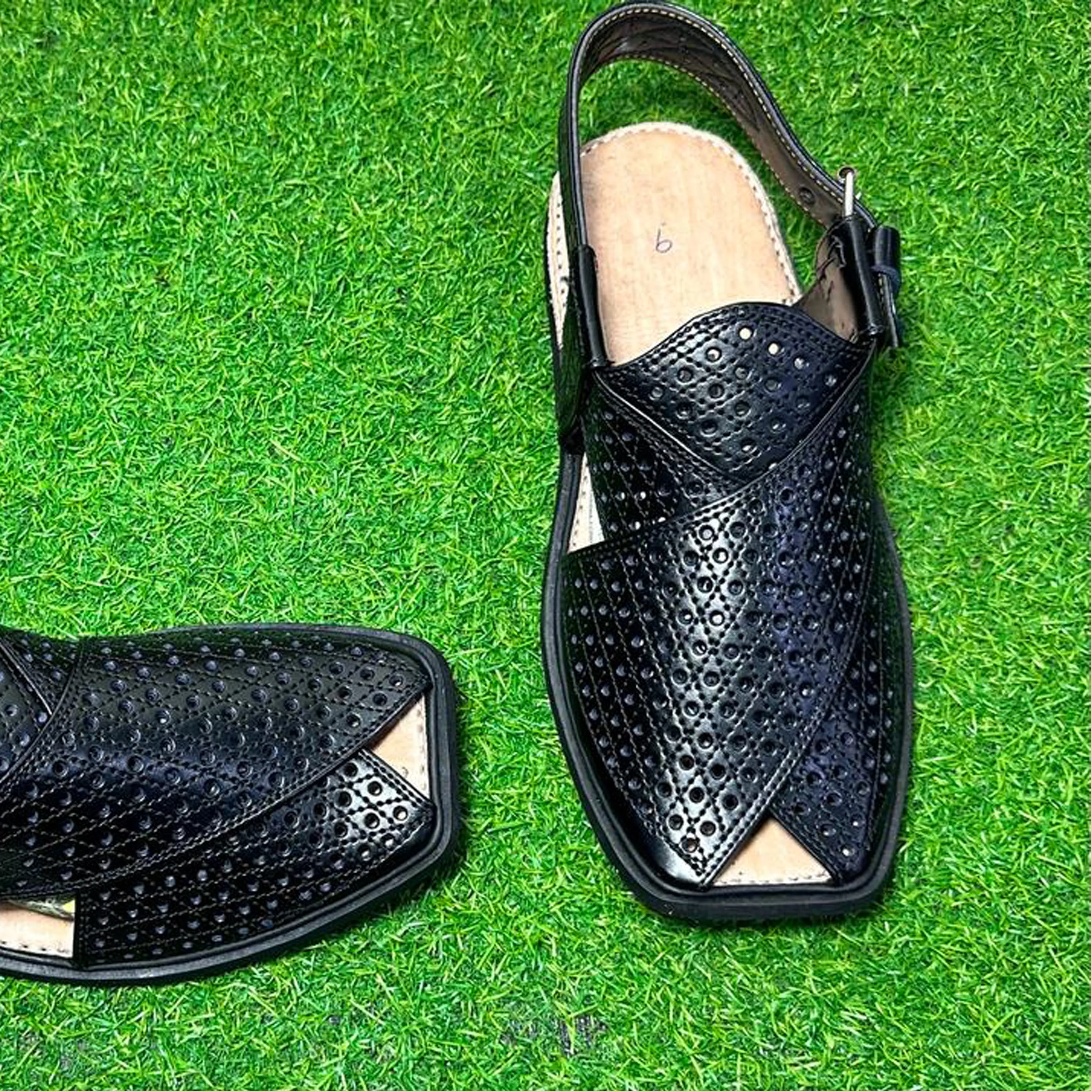 Elegant Leather Peshawari Sandals | Embrace Cultural Heritage Nk-028