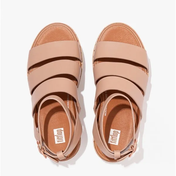 FitFlop ELOISE Womens Espadrille Strappy Wedge Sandals Beige