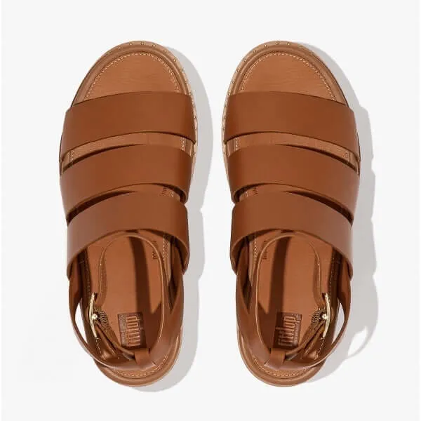 FitFlop ELOISE Womens Espadrille Strappy Wedge Sandals Light Tan