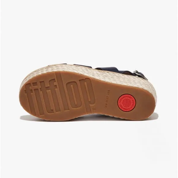 FitFlop ELOISE Womens Espadrille Strappy Wedge Sandals Midnight Navy