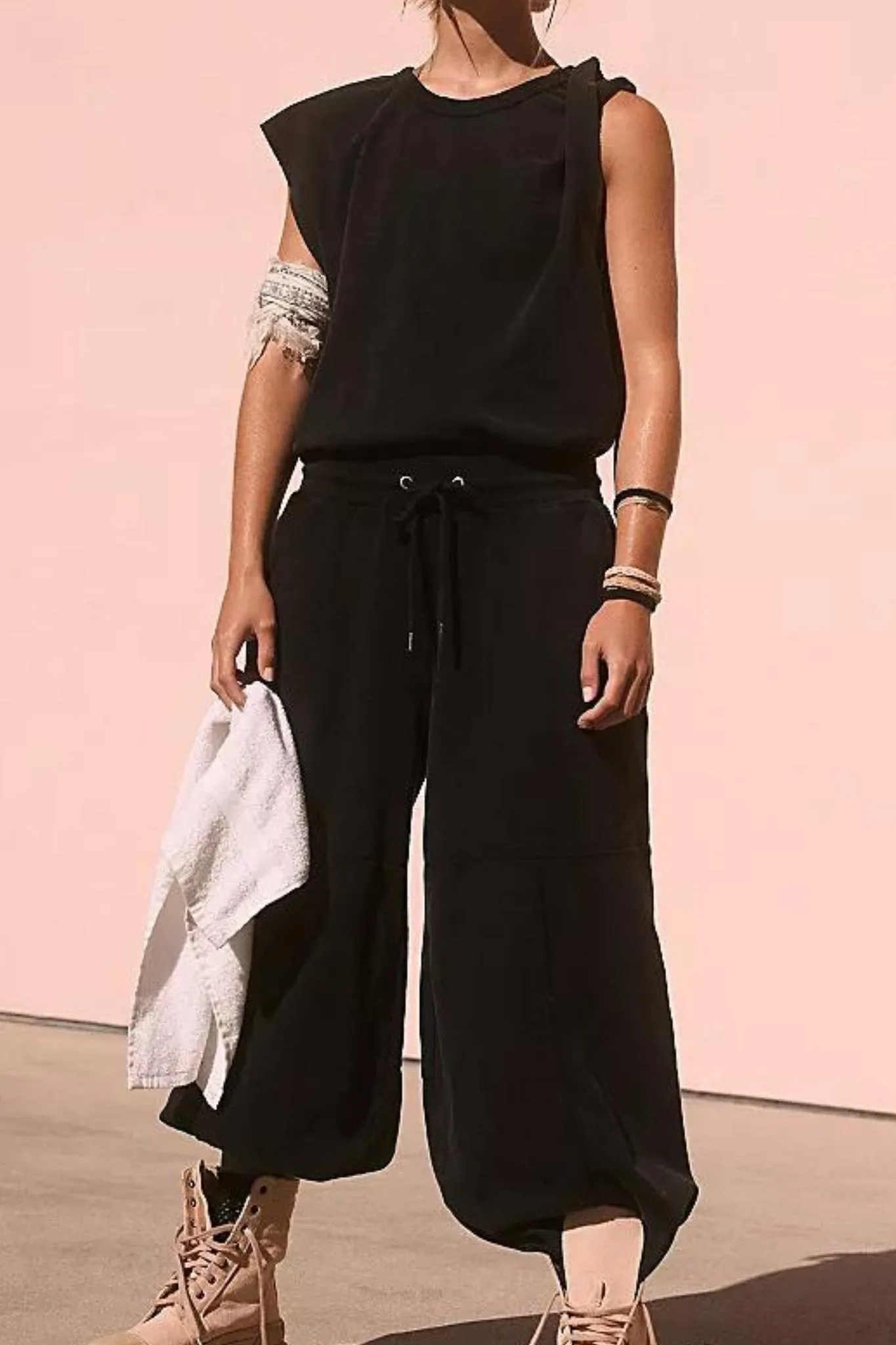 Free People: Throw And Go Onesie in Black