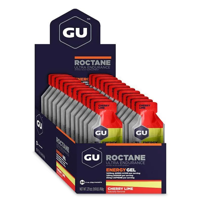 GU Energy Box Roctane Energy Gel, Cherry Lime