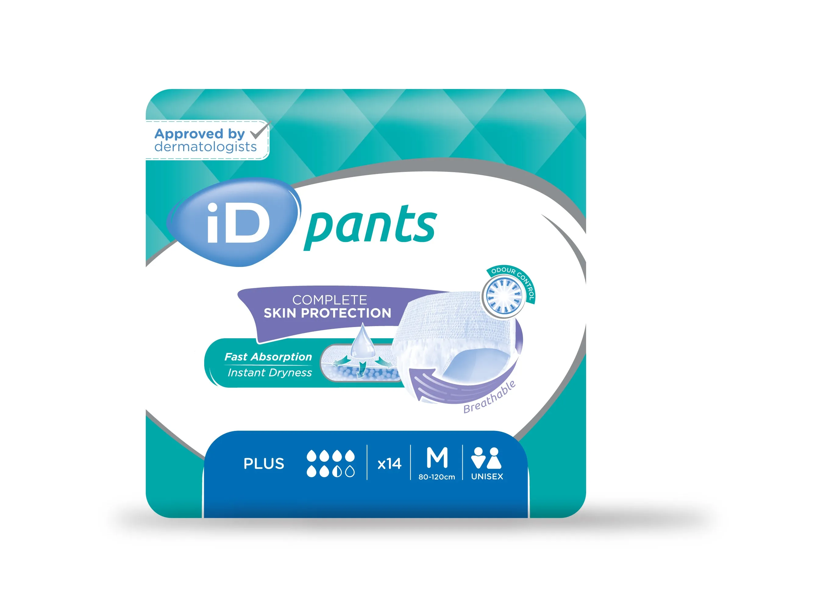 iD Pants Plus | Medium | Case of 8 Packs (14 Pieces / Pack)