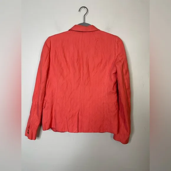 J. Crew Women’s Classic Schoolboy Blazer in Herringbone Coral Viscose Size 2
