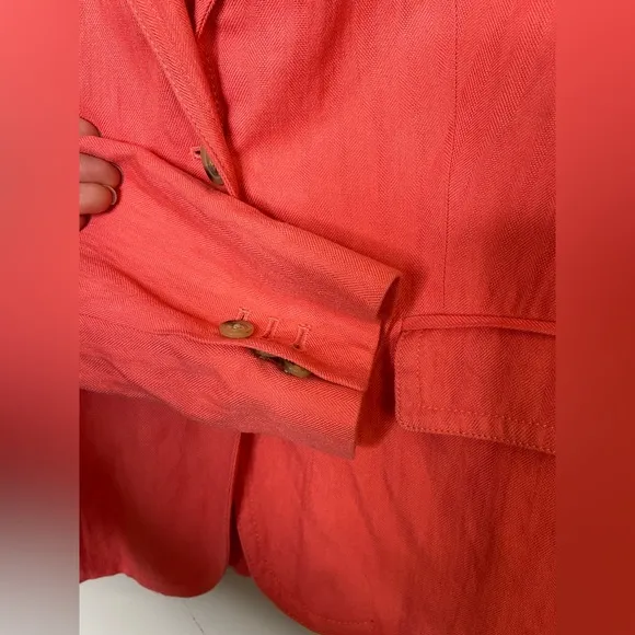 J. Crew Women’s Classic Schoolboy Blazer in Herringbone Coral Viscose Size 2