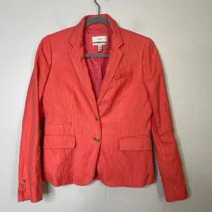 J. Crew Women’s Classic Schoolboy Blazer in Herringbone Coral Viscose Size 2