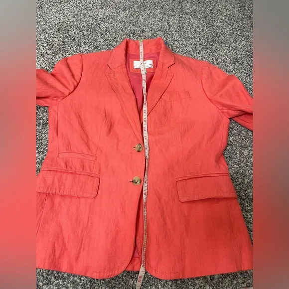 J. Crew Women’s Classic Schoolboy Blazer in Herringbone Coral Viscose Size 2