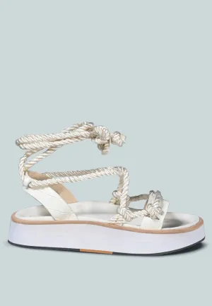 Kendall Strings Platform Leather Sandal By Ruw