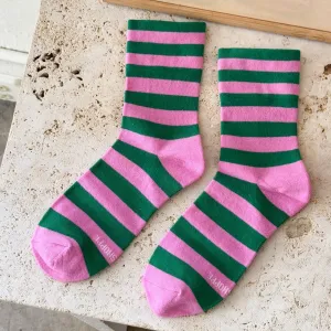 Le Bon Shoppe Wide Pink Stripe Wally Socks