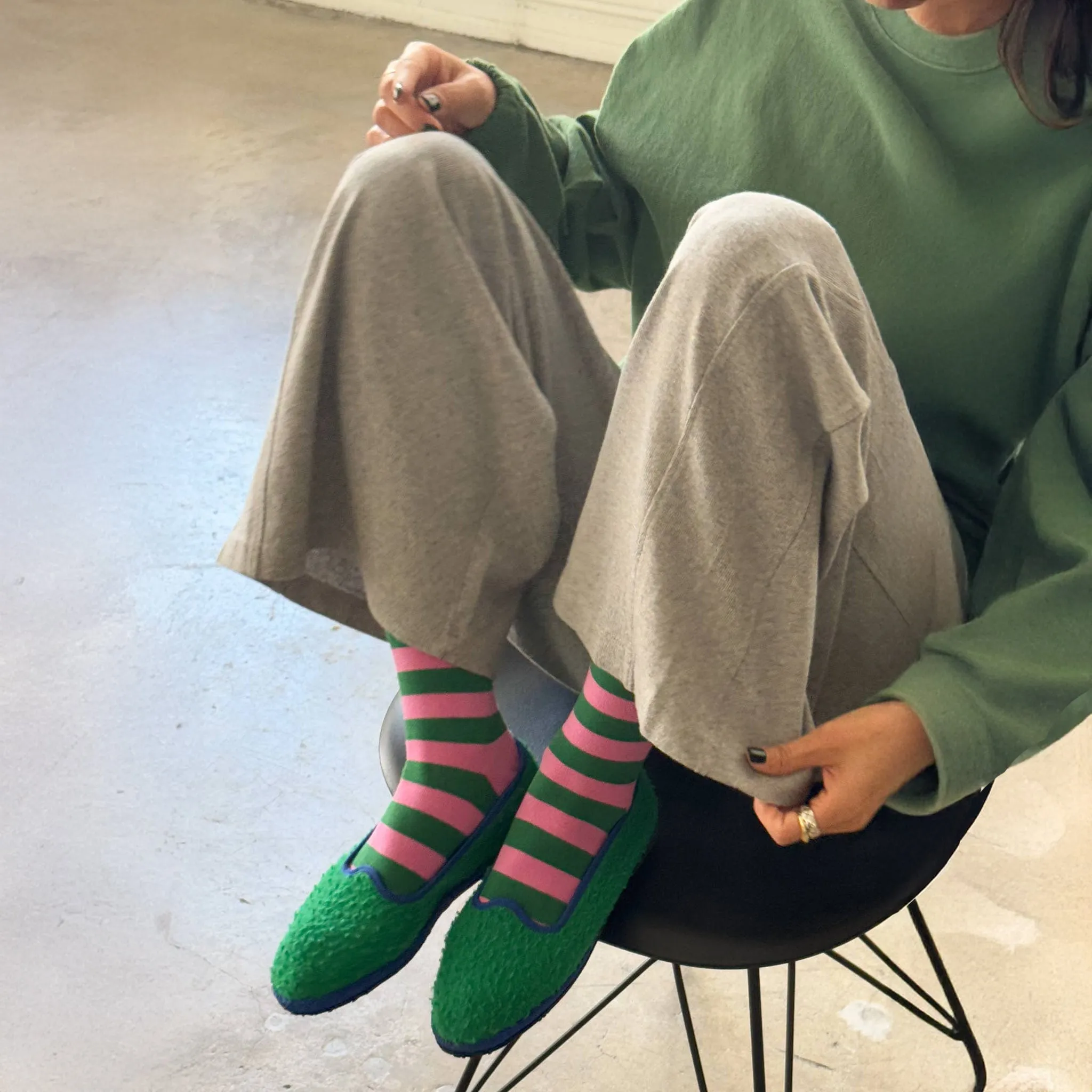 Le Bon Shoppe Wide Pink Stripe Wally Socks