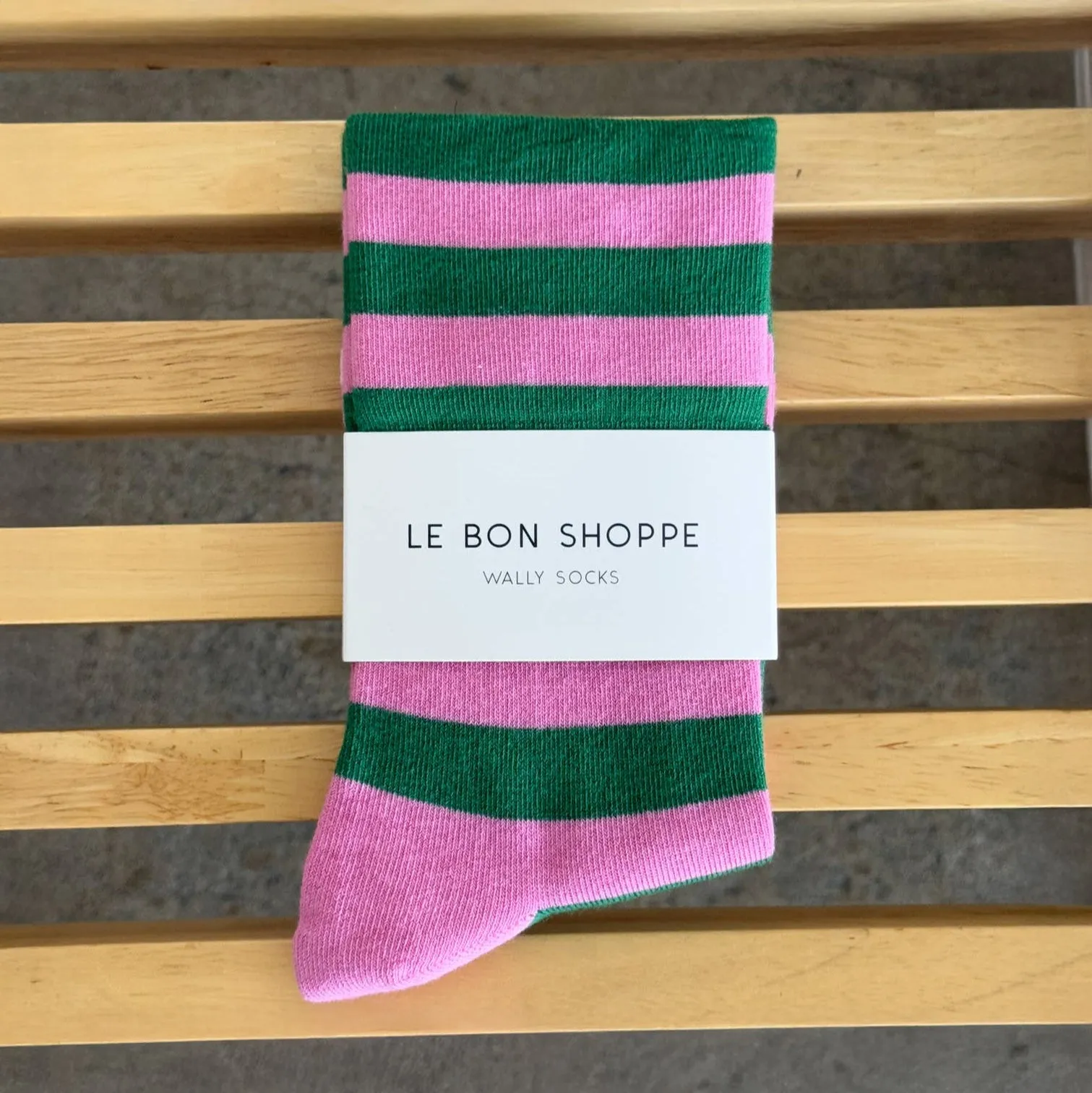 Le Bon Shoppe Wide Pink Stripe Wally Socks