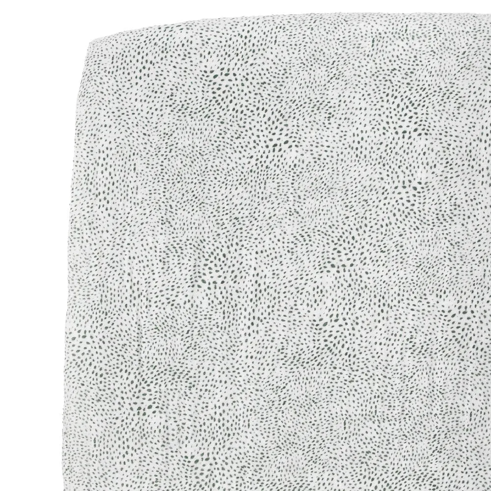 Little Unicorn Cotton Muslin Crib Sheet (Green Seed)
