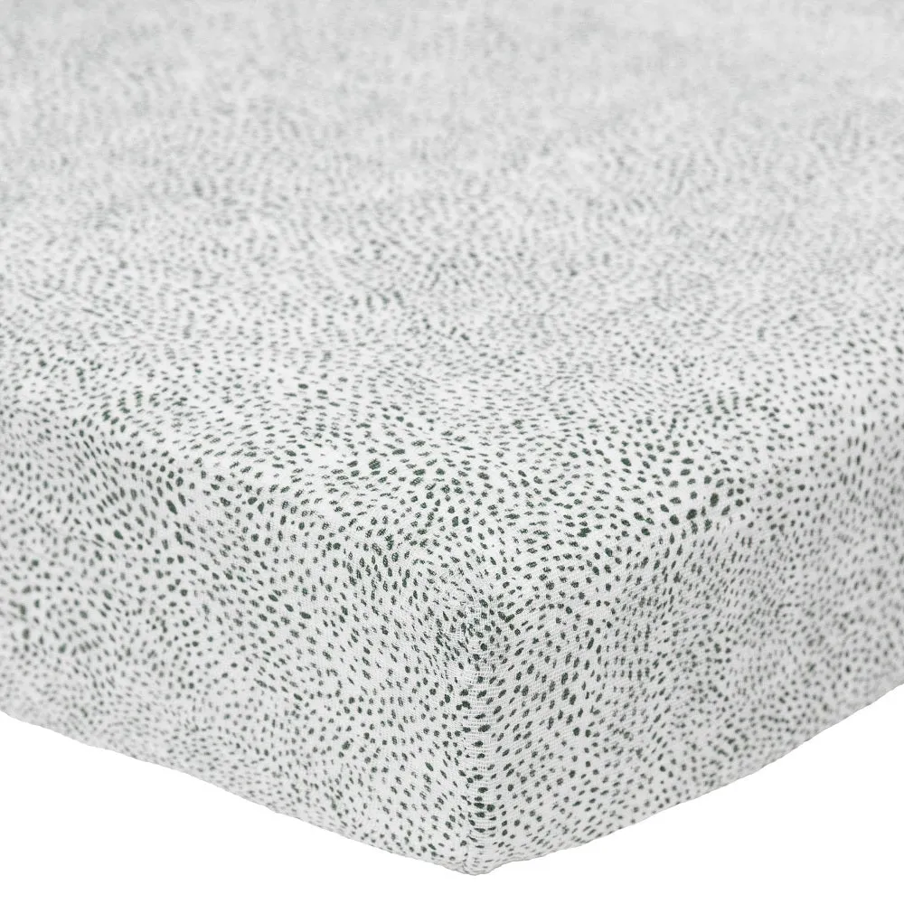 Little Unicorn Cotton Muslin Crib Sheet (Green Seed)