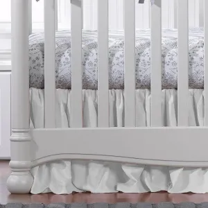 Liz & Roo White Woven Gathered Crib Skirt 17" Drop