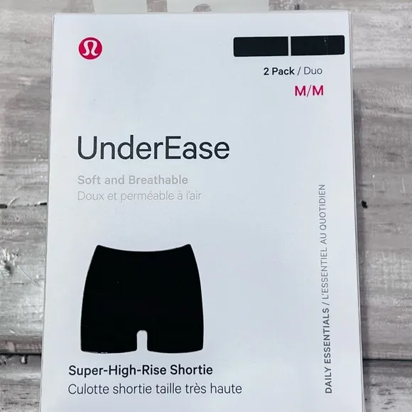Lululemon Black Under Ease  High Rise Shortie 2 Pair Medium