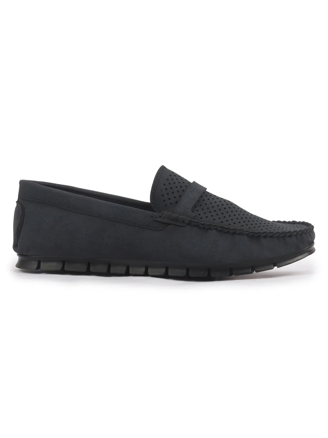 Men Laser Cut Suede Slip-On Shoe Driving Loafers Breathable Shoe with Memory Cushioned Insole All Day Long Comfortable