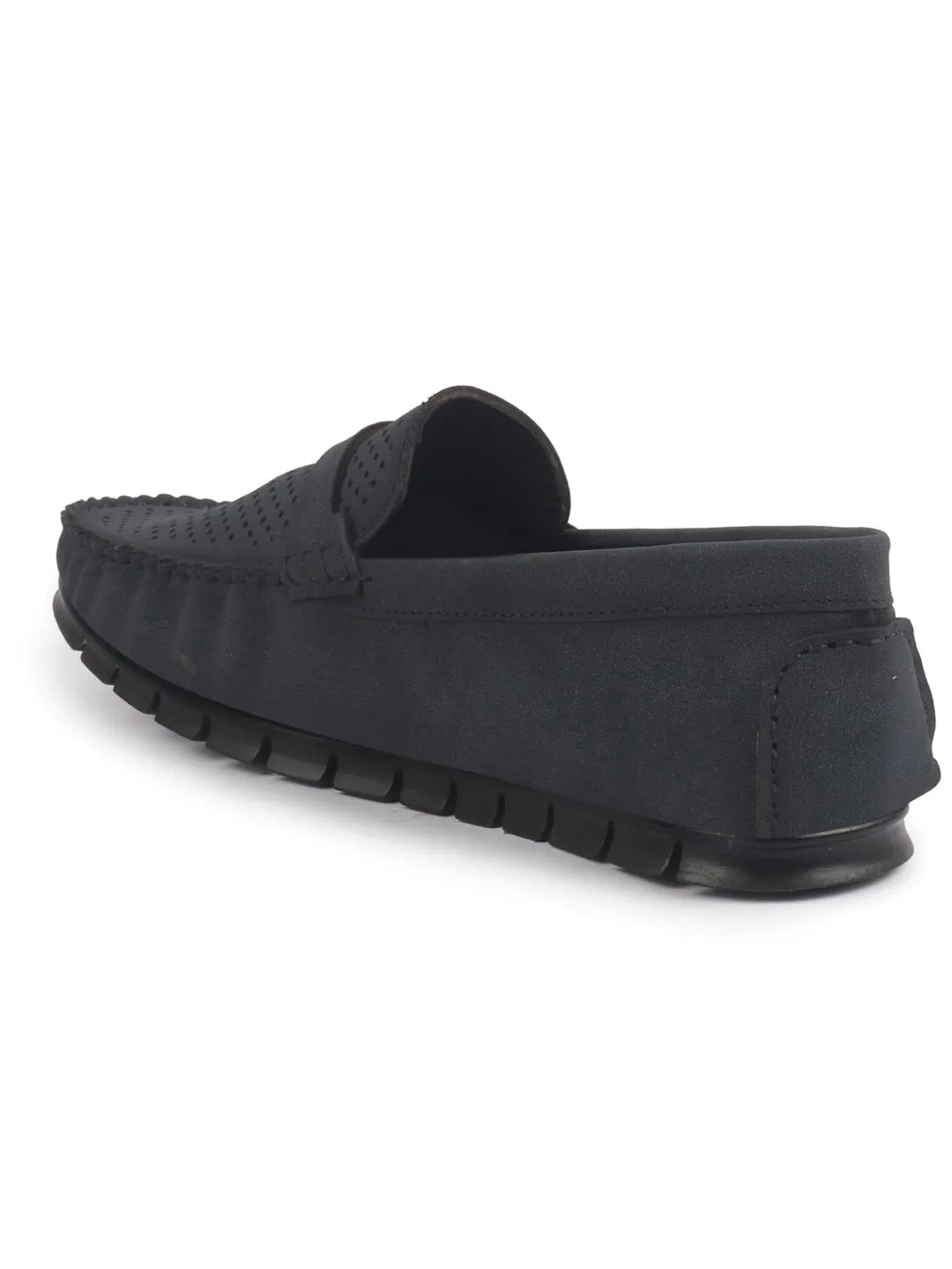 Men Laser Cut Suede Slip-On Shoe Driving Loafers Breathable Shoe with Memory Cushioned Insole All Day Long Comfortable