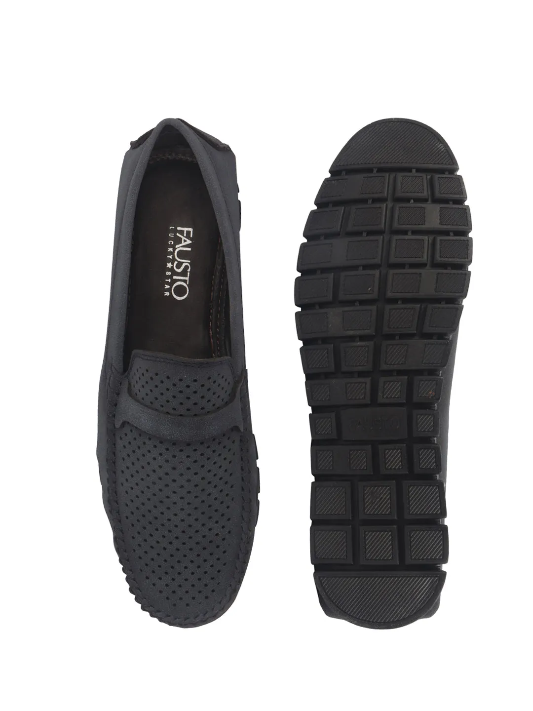 Men Laser Cut Suede Slip-On Shoe Driving Loafers Breathable Shoe with Memory Cushioned Insole All Day Long Comfortable