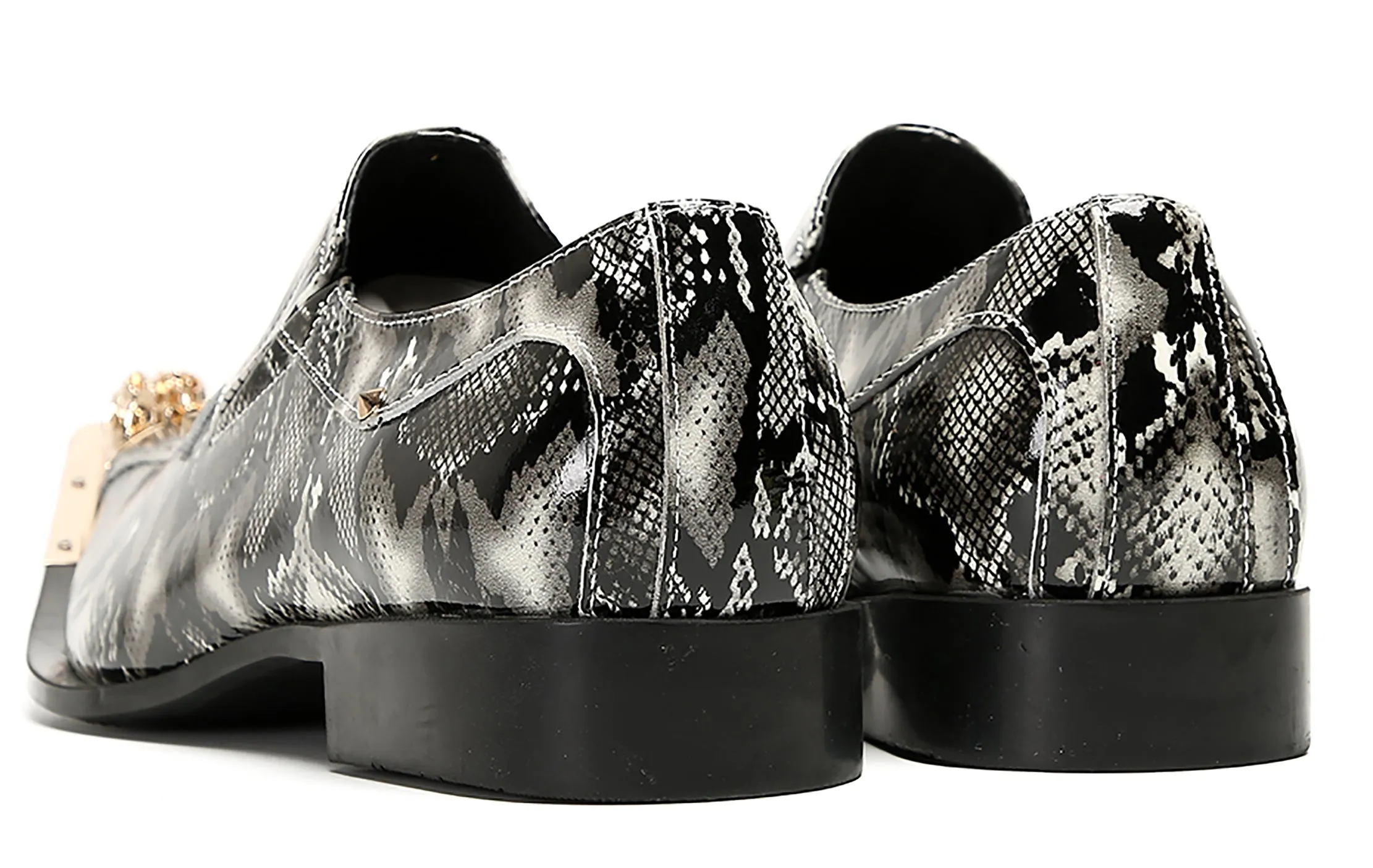 Mens Party Casual Metal Pointed Toe Ballroom Western Loafers