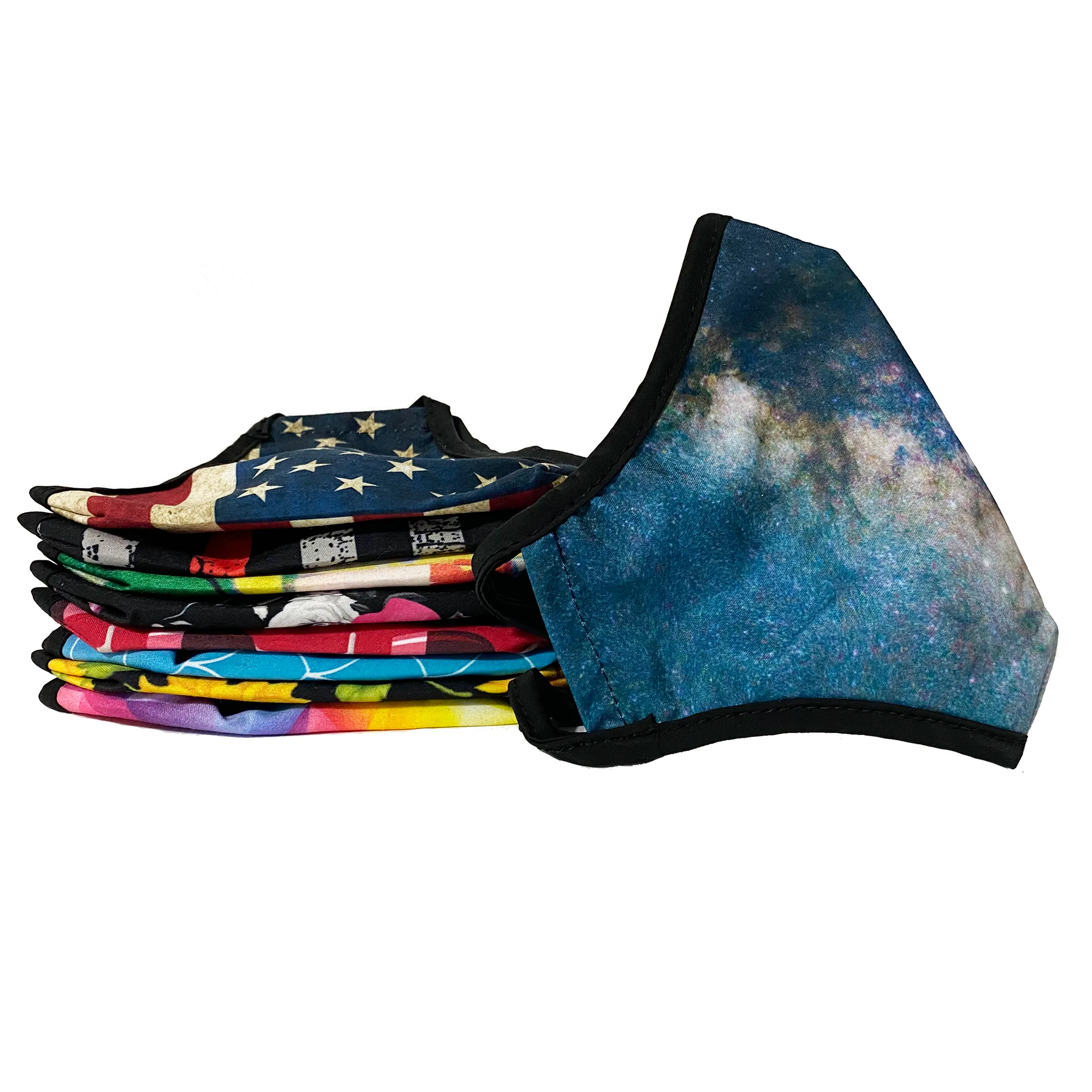 Milky Way Pattern Face Mask for Adults with Nose Wire | Adjustable Ears Straps/Loop | Washable and Reusable with Filter Pocket | Soft Cotton Mask