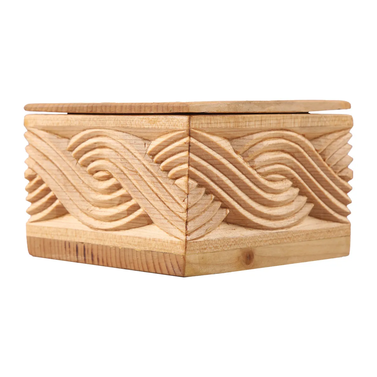 Mini Handmade Wooden Gift Box | Square Keepsake Container Nk-084