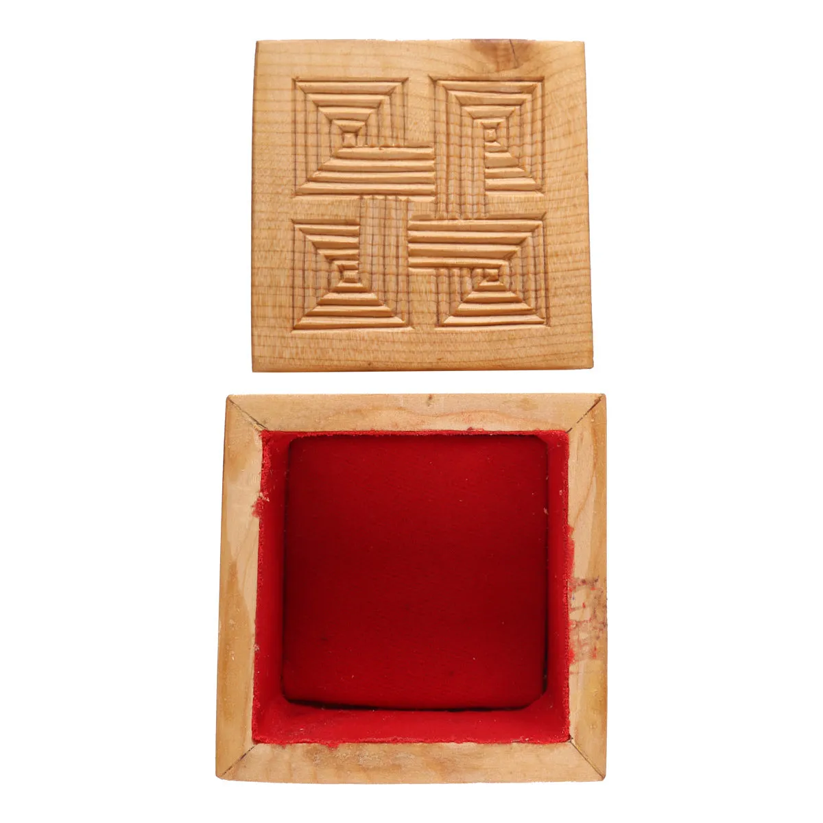 Mini Handmade Wooden Gift Box | Square Keepsake Container Nk-084