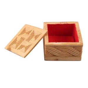 Mini Handmade Wooden Gift Box | Square Keepsake Container Nk-084